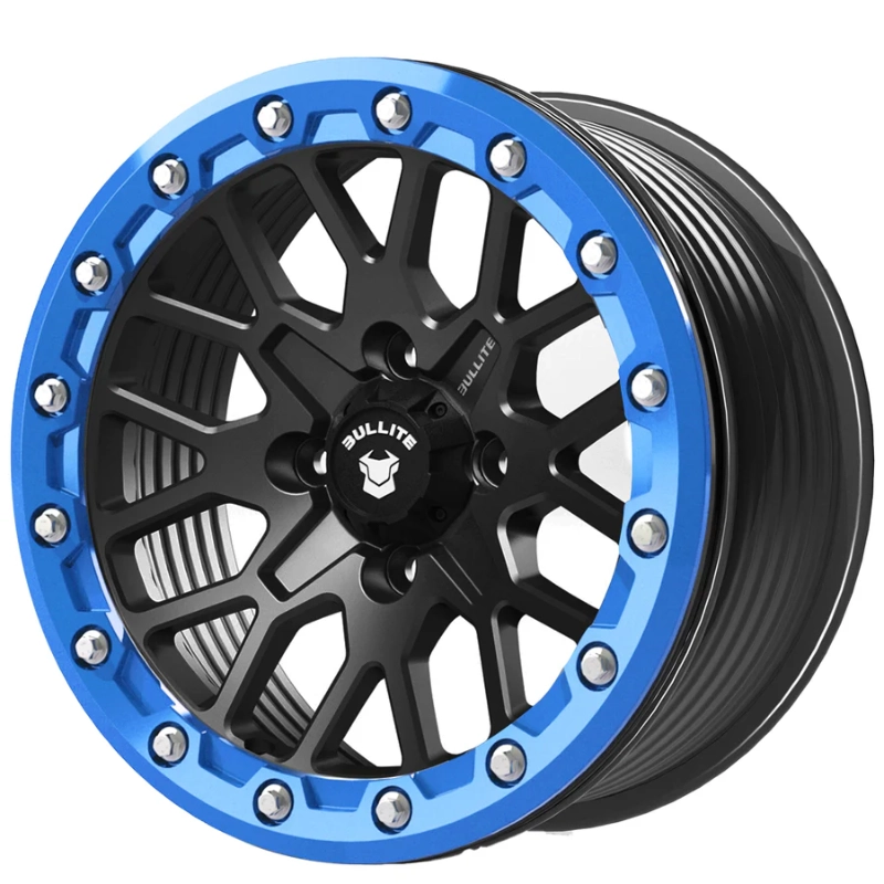 Bullite BT-05 billet aircraft wheel in Sapphire Blue